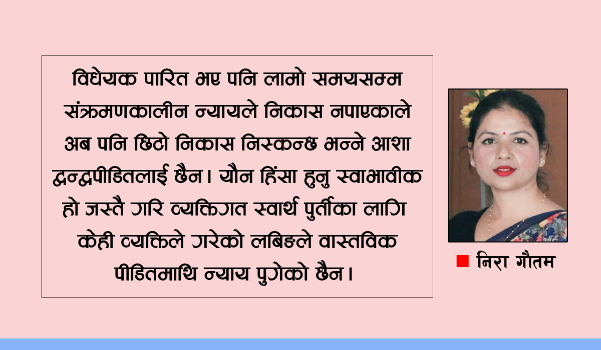 टीआरसी विधेयक: खुशी छैनन् यौन हिंसा पिडित
